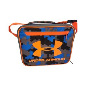 Under Armour Orange Blue Camo Lunch Box Bag Insulated Zip Pocket Kids Boys